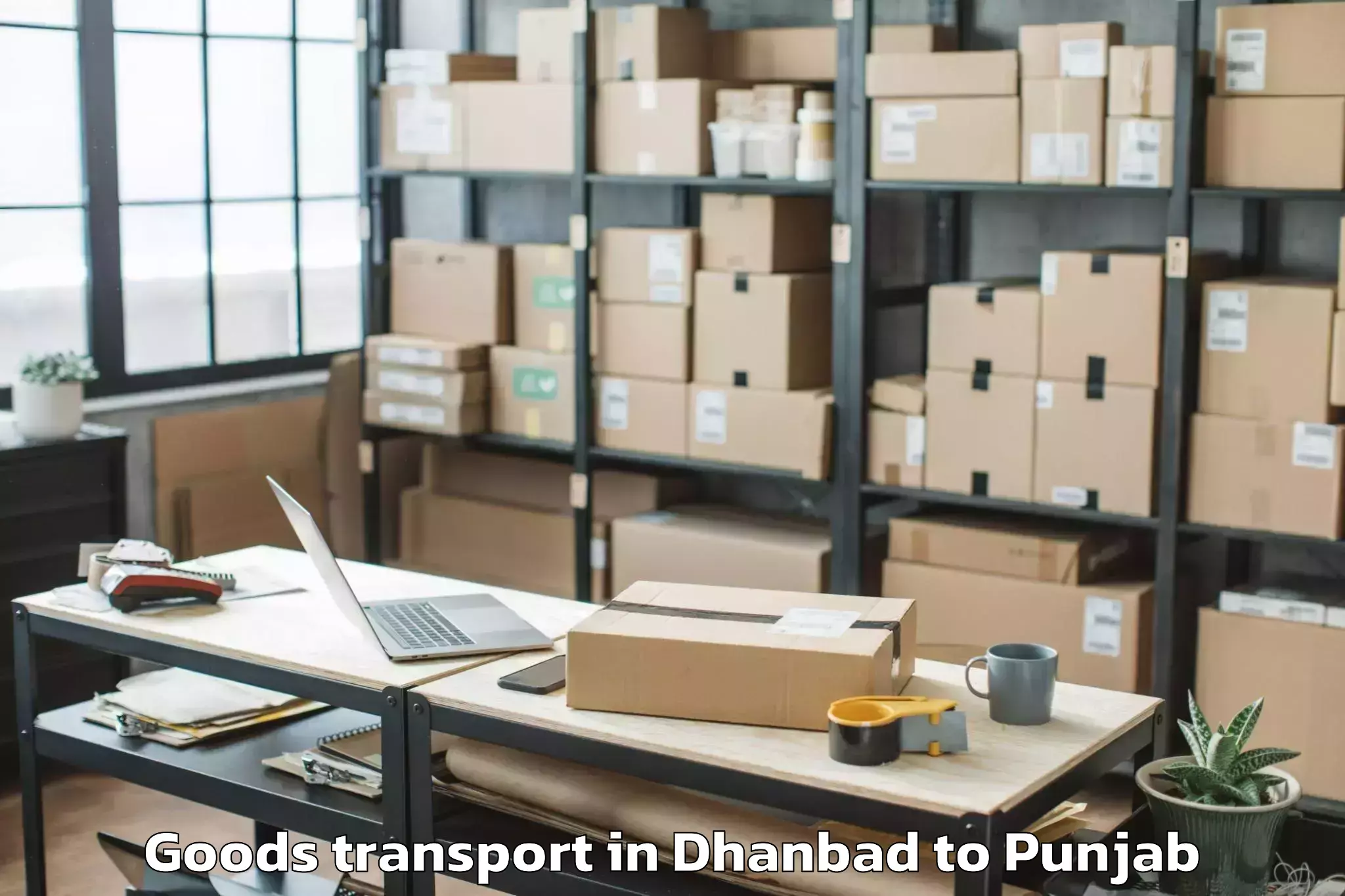 Easy Dhanbad to Guru Kashi University Talwandi Goods Transport Booking